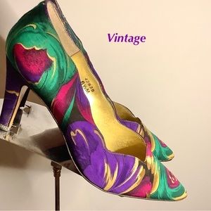 Vintage 1980’s J. Renee Floral Pumps Floral Heels